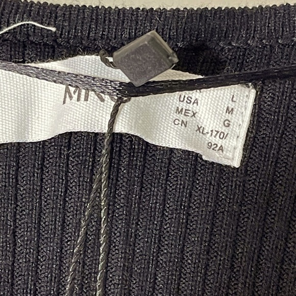 Mango Wrap Ribbed Sweater Midi Dress in Black  - MEDIUM NWT - Picture 11 of 14